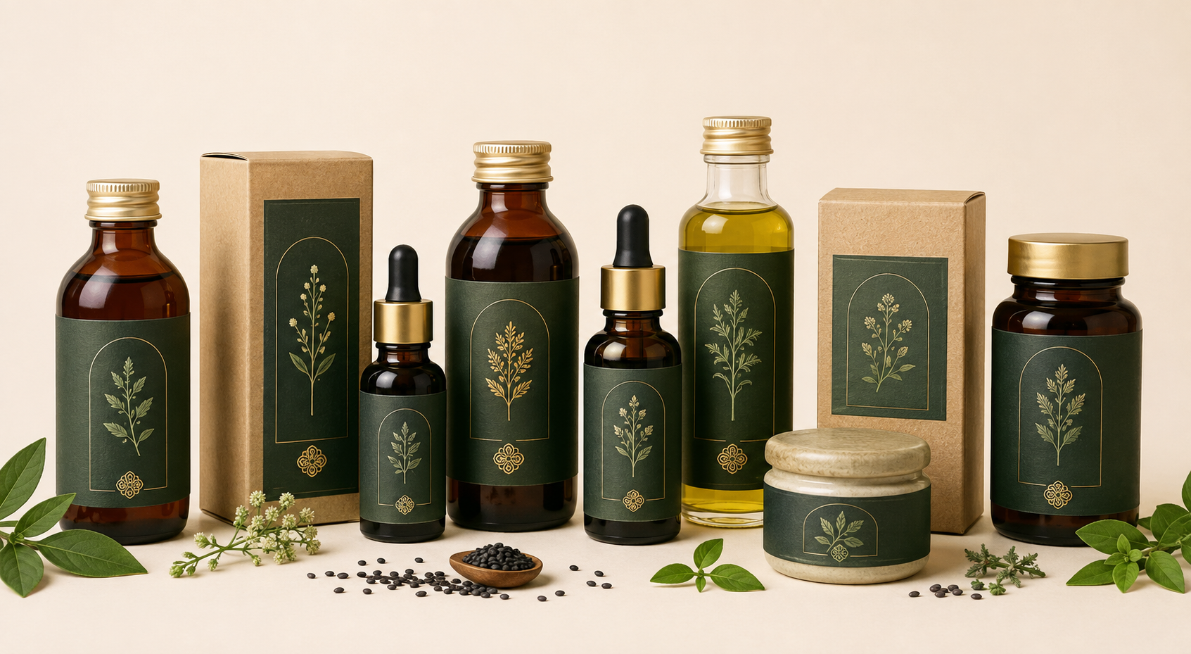 Amber bottle from the Alif herbal product family